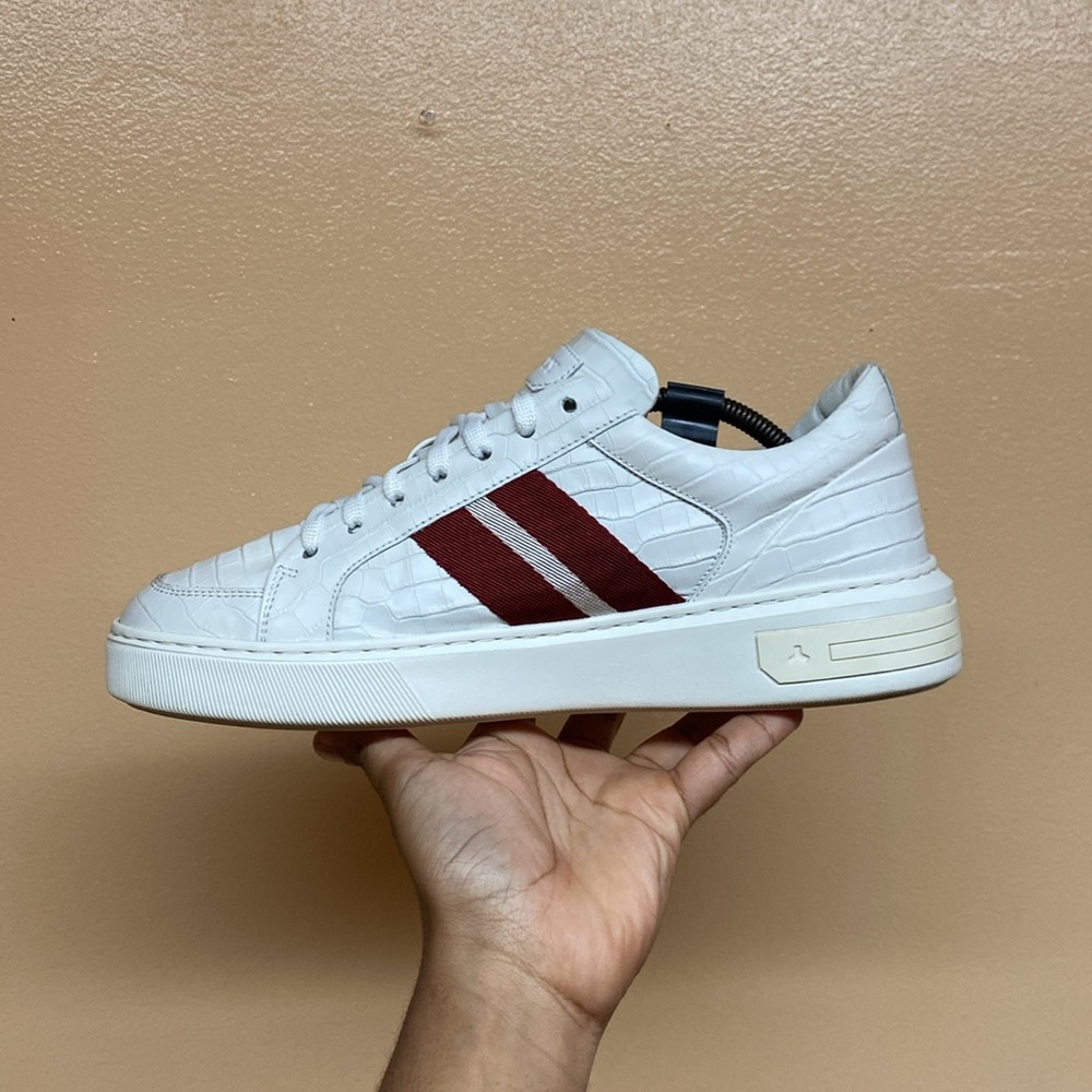 BALLY Moony Croc Embossed Leather Sneakers - Picture 7 of 17